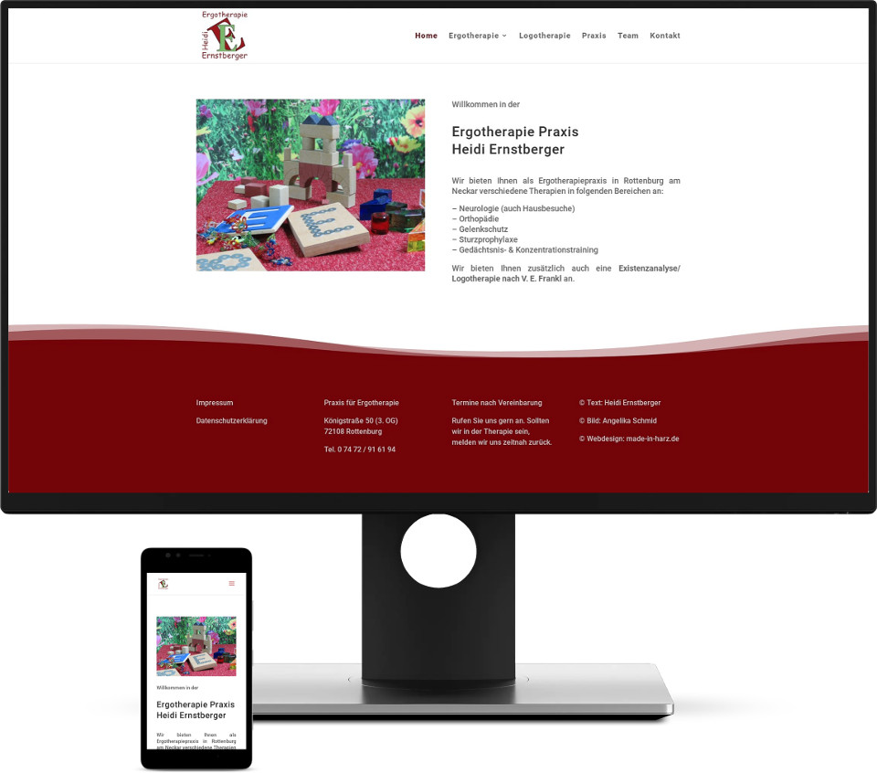 Webdesign Harz Website Arztpraxis Ergotherapie